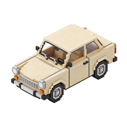 Voxel Classic Car Icon - Isometric Pixel Art