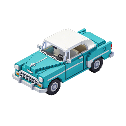 Icona 3D Isometrica Auto Classica Voxel - Veicolo Retro Pixel Art