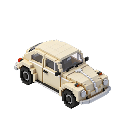 Ícone de Carro Clássico em Voxel Pixel Art - Veículo 3D Retrô