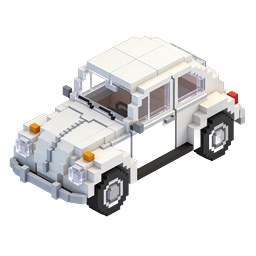 Изометрическая иконка классического автомобиля в стиле воксель - 3D Pixel Art транспорт