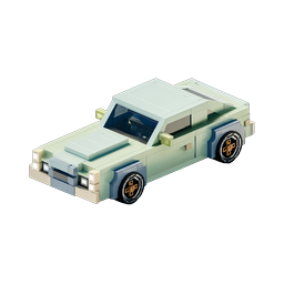 Voxel Classic Car Icon - Isometric 3D Vehicle Design
