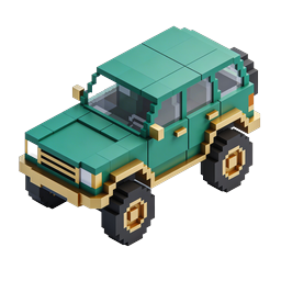 Voxel Classic Car Icon - 3D Pixel Art Vehicle Design