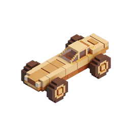 Voxel Classic Car Icon - Isometric 3D Pixel Art