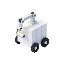 Voxel 清洁机器人图标 - 等轴测 3D 像素艺术