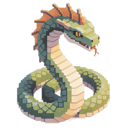 Voxel Cobra Snake 3D Pixel Art Icon | Minecraft Style