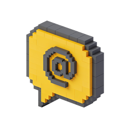 Voxel Coin デジタル・トークン・アイコン - 3D アイソメトリックスタイル