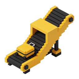 Voxel Conveyor Belt Industrial 3D Icon