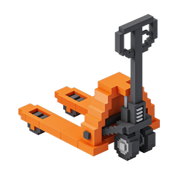 Isometric Voxel Crane Truck 3D Icon