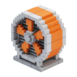 3D Voxel Cube Block Icon - Isometric Gaming Design