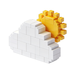 Voxel Cube Blocks 3D Isometric Icon