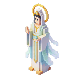Voxel Goddess Icon | 3D Pixel Art Divine Female Figure