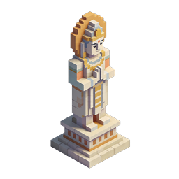 Voxel Deity Statue 3D Pixel Art Icon