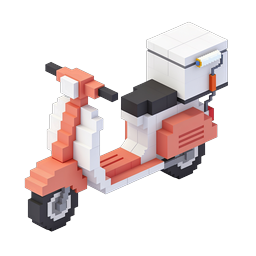 ไอคอนสกู๊ตเตอร์ส่งของแบบ Voxel - สไตล์ 3D Pixel Art