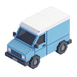Icône de camion de livraison Voxel - Pixel Art 3D isométrique