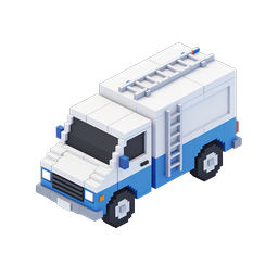 Isometric Voxel Delivery Truck Icon - 3D Pixel Art
