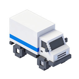 Isometric Voxel Delivery Truck 3D Icon