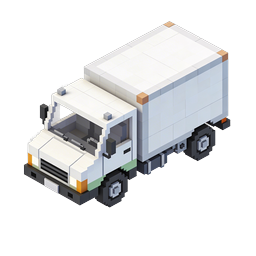 Voxel Delivery Truck Icon - Isometric 3D Pixel Art