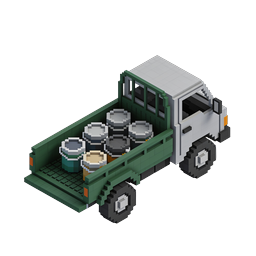 Voxel Delivery Truck Icon - Isometric 3D Pixel Art