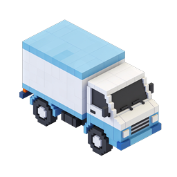 Voxel Delivery Truck 3D Pixel Art Icon