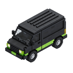 Icona furgone per consegne voxel - trasporto pixel art 3D
