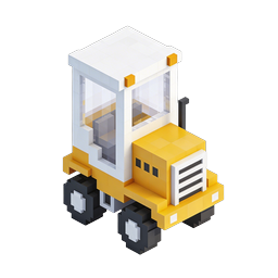 Voxel Delivery Truck Icon - 3D Pixel Art Transportation