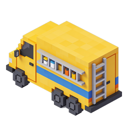Biểu tượng xe tải giao hàng Voxel Isometric cho ứng dụng logistics