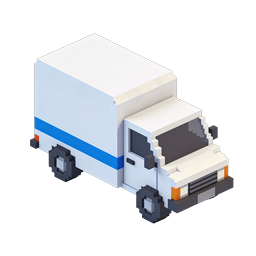 Voxel Delivery Truck Icon - 3D Isometric Shipping