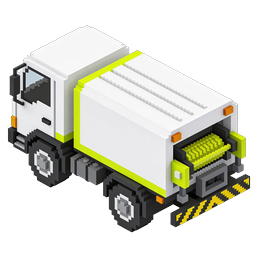 Isometric Voxel Delivery Truck 3D Pixel Art Icon