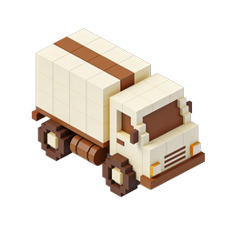 Voxel Delivery Truck Icon - Isometric Block Art