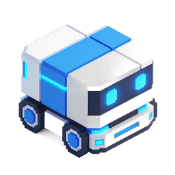 Futuristisches Voxel-Lieferwagen-Icon - Isometrisches 3D-Design