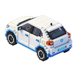 Voxel DeLorean Car Icon - Retro 3D Pixel Art Render