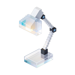 Voxel Desk Lamp 3D Isometric Icon