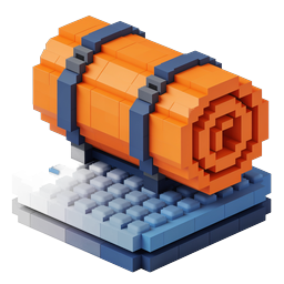 Voxel Desktop Computer Icon - Isometric 3D Tech