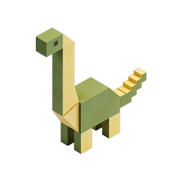 Biểu tượng Khủng long Voxel - Đồ họa Sauropod 3D Low-Poly