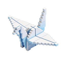 Isometric Voxel Dinosaur 3D Icon - Block Style