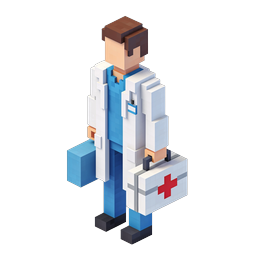 Ícone de Médico Voxel - Profissional Médico 3D Isométrico
