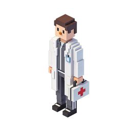 Voxel Doctor Icon - 3D Medical Professional Character