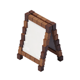 Icona porta in legno Voxel isometrica - Asset per gioco a blocchi 3D