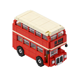 Voxel Red Double-Decker Bus 3D Icon - Block Art Style