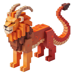Voxel Dragon Creature 3D Pixel Art Icon