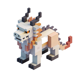 Créature dragon voxel – icône de jeu en pixel art 3D