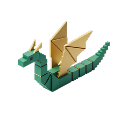 Voxel Dragon 3D Icon - Isometric Pixel Art Style