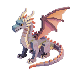 3Dボクセルドラゴンアイコン - ファンタジーゲームアセット