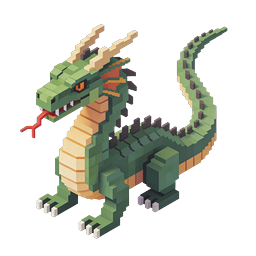 3D Voxel Dragon Icon - Fantasy Game Asset
