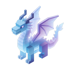 Icône dragon voxel – dragon 3D en blocs façon Minecraft