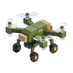 Icona drone militare Voxel - Design quadricottero 3D cubico