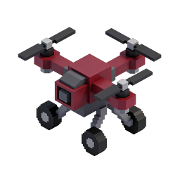 Voxel Quadcopter Drone 3D Icon - Isometric Design