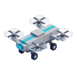 Isometric Voxel Drone Icon - 3D Tech Illustration