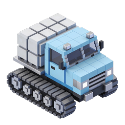 Icono 3D Isométrico de Camión Volquete Voxel