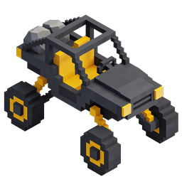 Ícone de buggy de dunas voxel - veículo off-road pixel art 3D